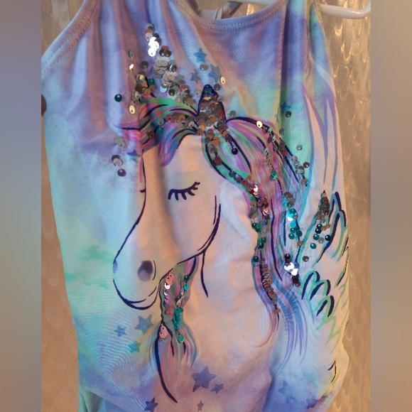 Wonder Nation Unicorn One Piece Swimsuit Size 7/8 - Picture 3 of 9
